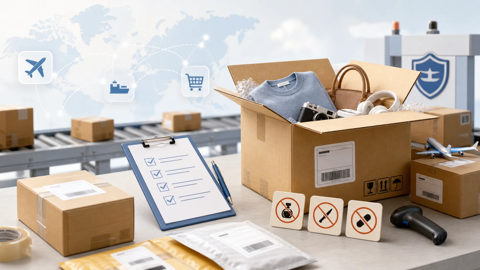 BuyPlus 禁運商品與包裹檢查示意圖