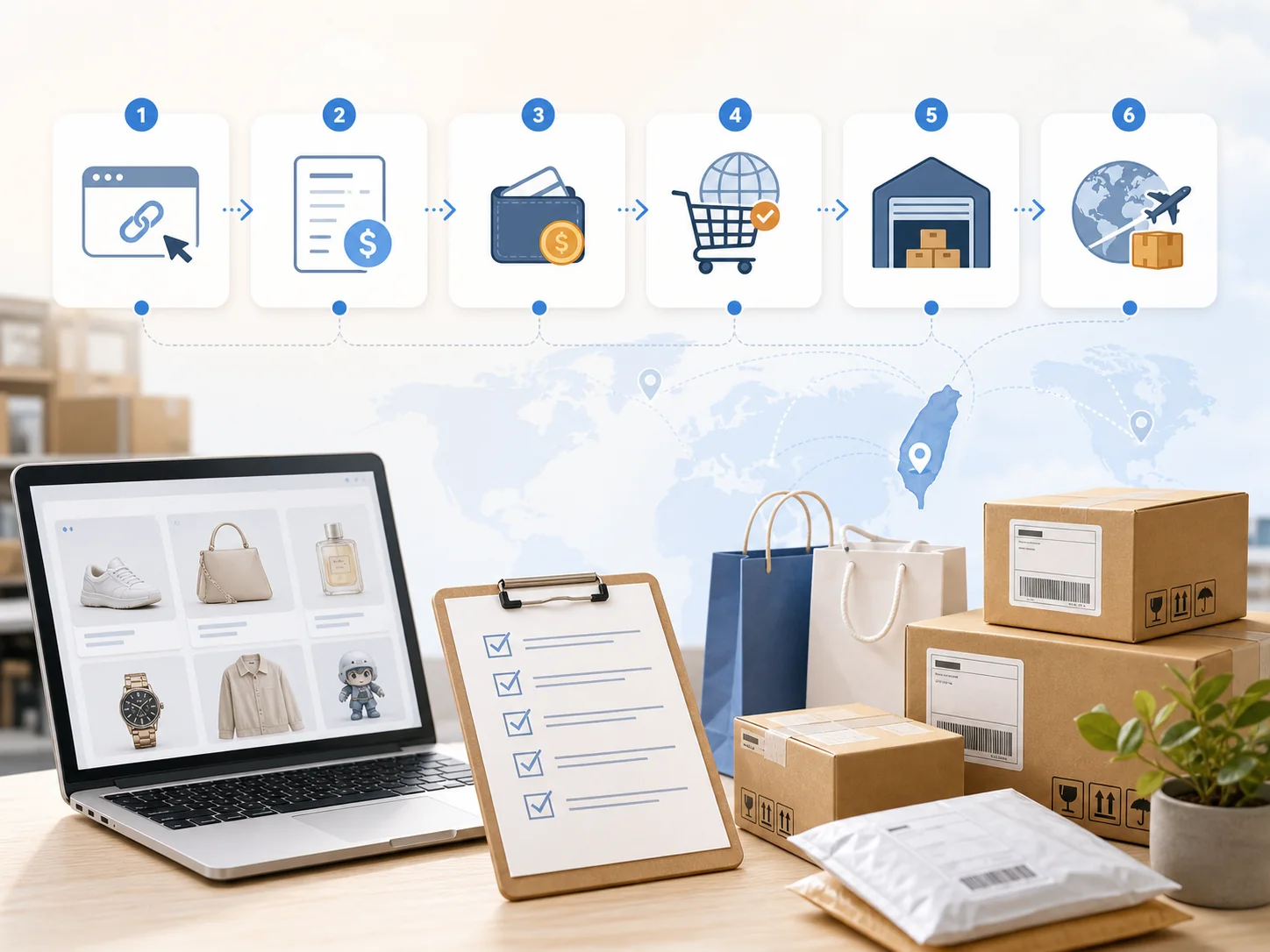 BuyPlus 海外代買流程示意圖